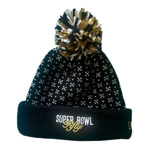 Denver Broncos New Era NFL 50th Super Bowl Women’s Black Pom Pom Beanie